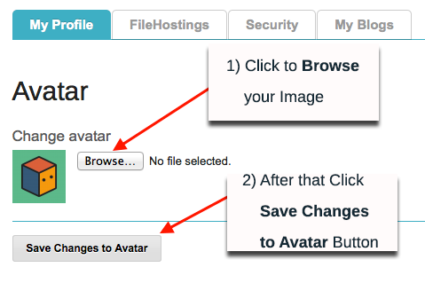 Avatar upload