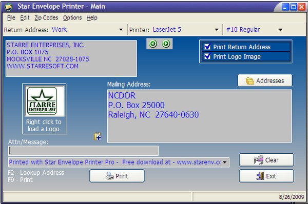 Star Envelope Printer Pro v5.50 