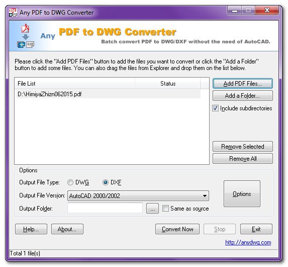 Portable Any PDF to DWG 2016