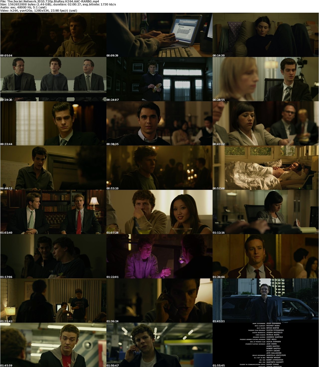 The Social Network 2010 720p BluRay H264 AAC-RARBG