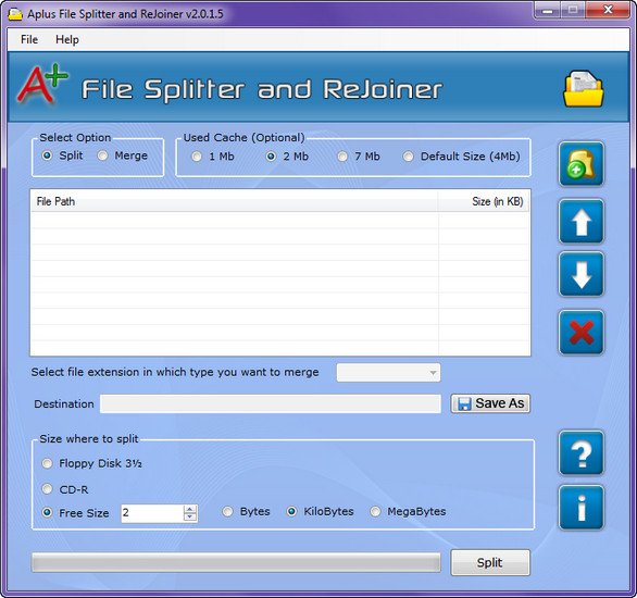 Aplus File Splitter and ReJoiner 2.0.1.5 + Portable