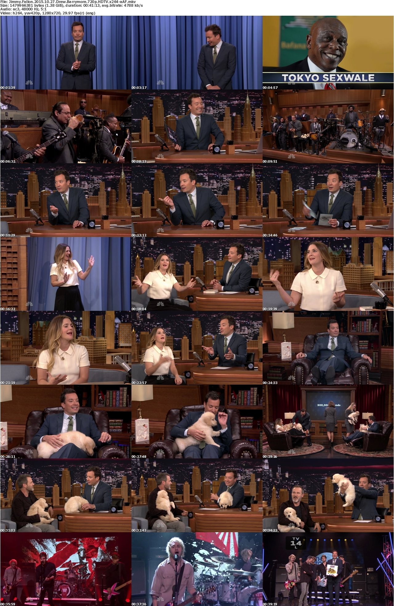 Jimmy Fallon 2015.10 27 Drew Barrymore 720p HDTV x264-aAF