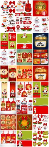 Christmas%2C+New+Year%2C+Santa+Claus%2C+labels+and+backgrounds