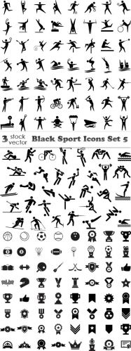 Vectors+-+Black+Sport+Icons+Set+5