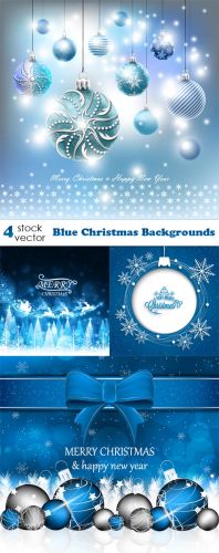 Vectors+-+Blue+Christmas+Backgrounds+Set