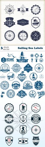 Vectors - Sailing Sea Labels)