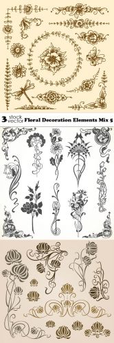 Vectors+-+Floral+Decoration+Elements+Mix+5