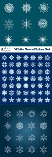 Vectors+-+White+Snowflakes+Set