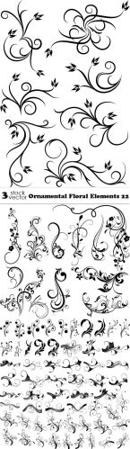 Vectors - Ornamental Floral Elements 22)