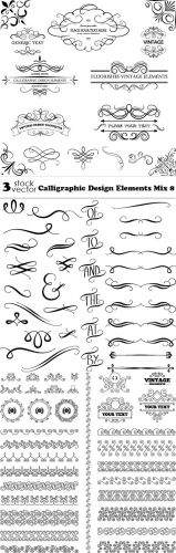Vectors+-+Calligraphic+Design+Elements+Mix+8