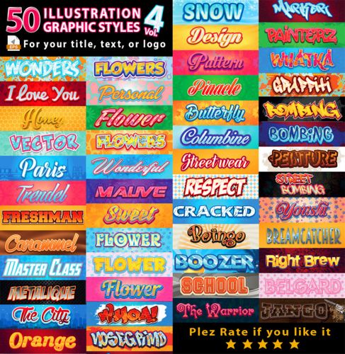 GraphicRiver - 50 Illustrator Graphic Styles Vol.4 Bundle