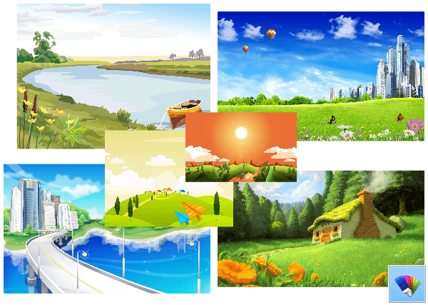 Vector Backgrounds theme for Windows 10, Windows 8 and Windows 7