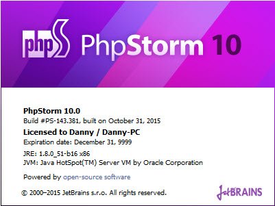 JetBrains PhpStorm 10.0 Build 143.381