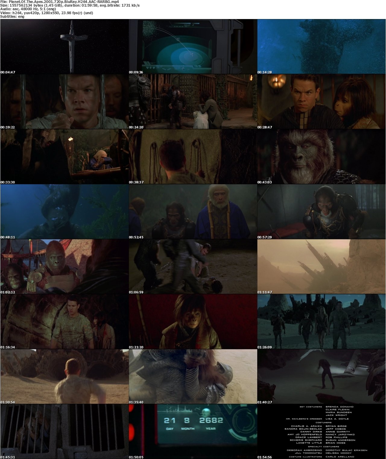Planet Of The Apes 2001 720p BluRay H264 AAC-RARBG
