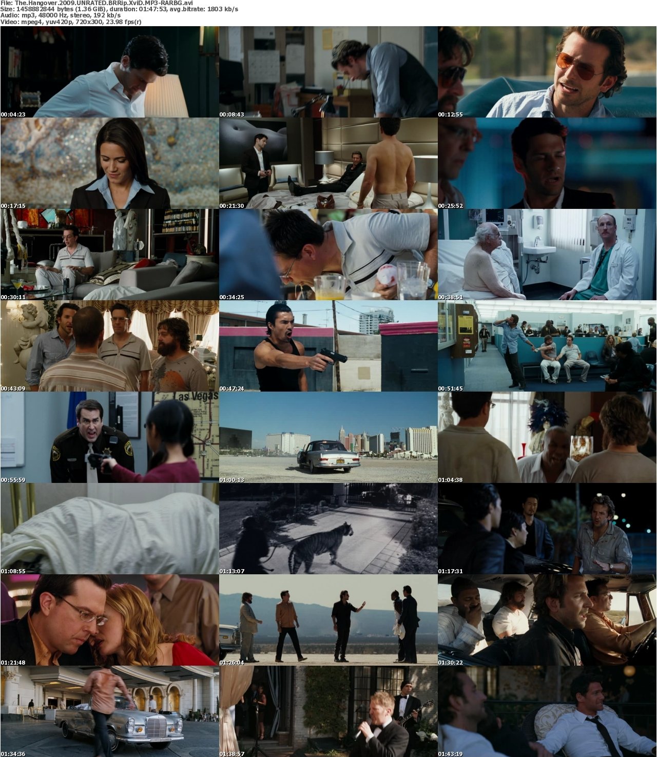 The Hangover 2009 UNRATED BRRip XviD MP3-RARBG
