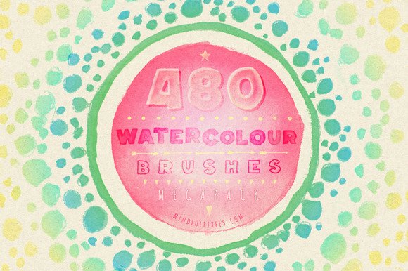 CreativeMarket - 480 Watercolour Brushes Bundle