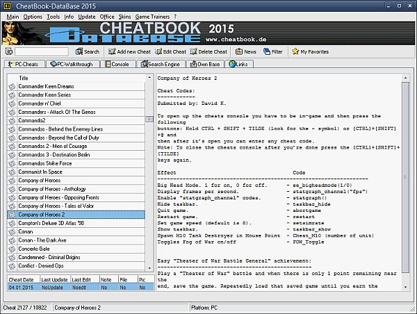 CheatBook DataBase 2015