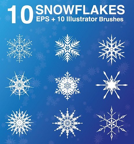 Vector Snowflakes EPS and Brush