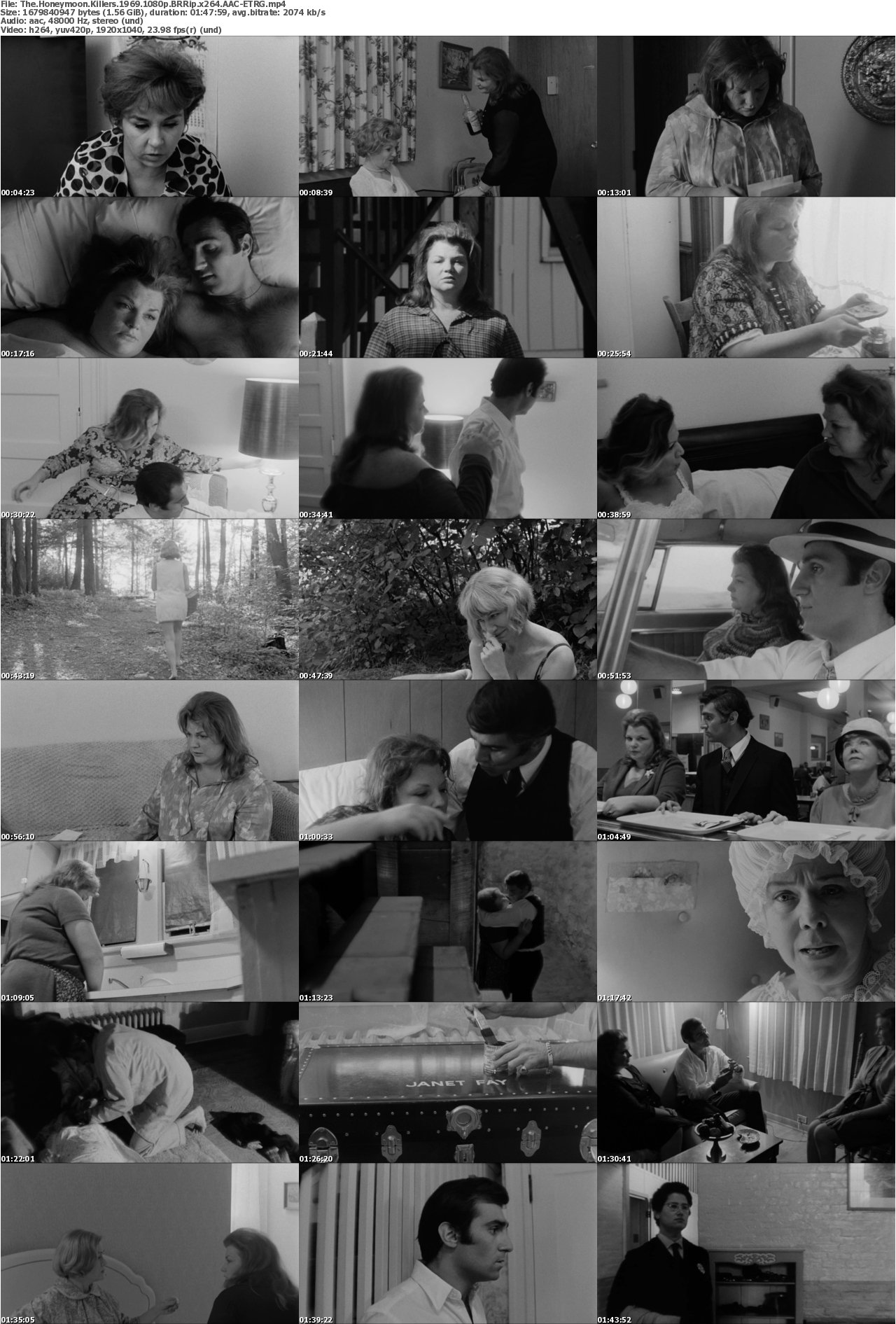 The Honeymoon Killers 1969 1080p BRRip x264 AAC-ETRG