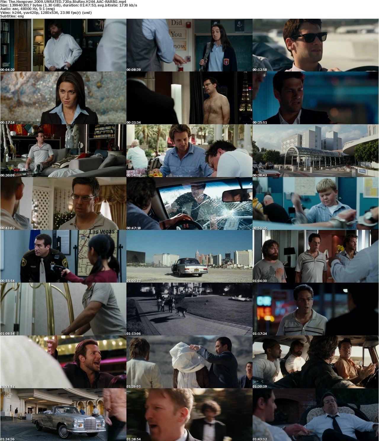 The Hangover 2009 UNRATED 720p BluRay H264 AAC-RARBG