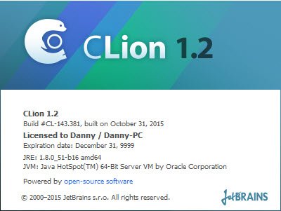 JetBrains CLion 1.2 Build 143.381