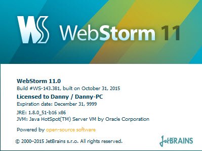 JetBrains WebStorm 11.0 Build 143.381