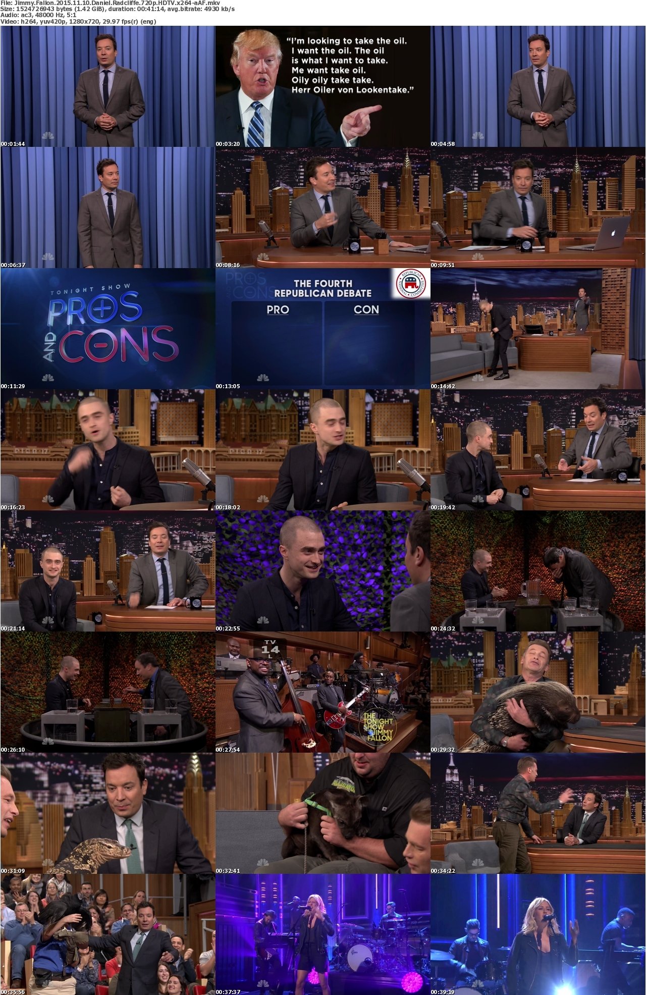 Jimmy Fallon 2015.11 10 Daniel Radcliffe 720p HDTV x264-aAF