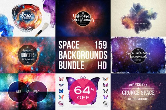 CreativeMarket - 159 Space Backgounds BUNDLE