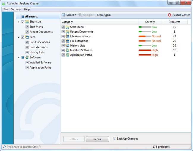 Auslogics Registry Cleaner 5.1.2.0