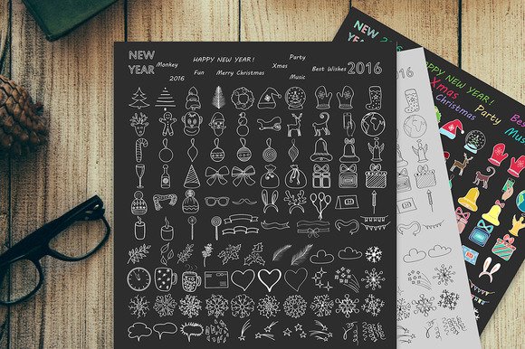CreativeMarket - Hand drawn winter set