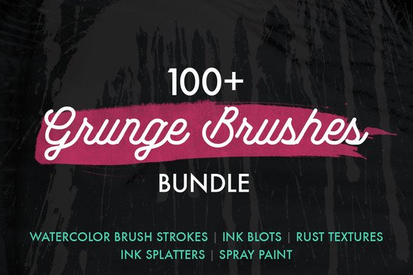 CreativaMarket - 100+ Grunge Photoshop Brushes Bundle