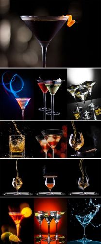 Stock+Image+A+glass+with+a+cocktail+on+a+black+background