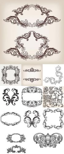 Stock+Vintage+baroque+frame+scroll+ornament