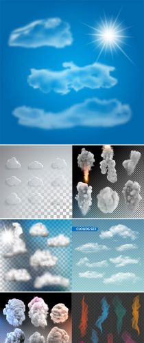 Stock+Set+of+transparent+different+clouds+vectors