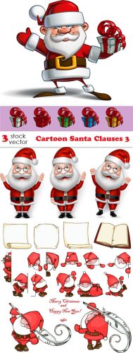 Vectors - Cartoon Santa Clauses 3