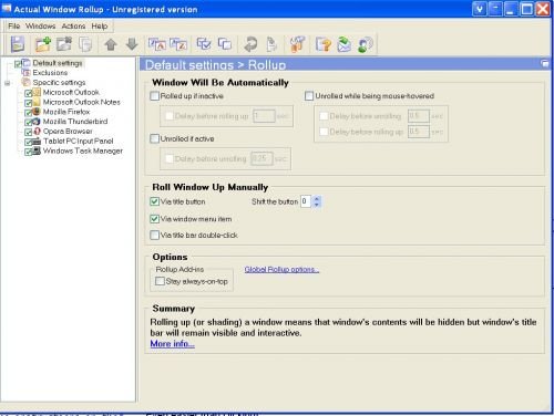 Actual Window Rollup 8.6.1