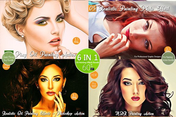 CreativeMarket - 6 IN 1-Oil Paint Bundle V4