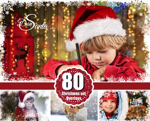 CreativeMarket - Christmas overlays snow winter