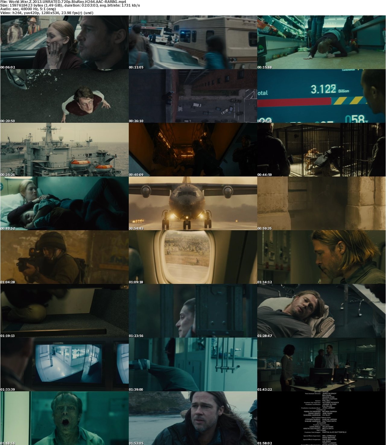 World War Z 2013 UNRATED 720p BluRay H264 AAC-RARBG