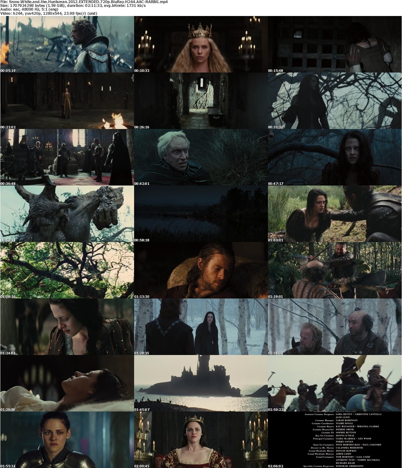 Snow White and the Huntsman 2012 EXTENDED 720p BluRay H264 AAC-RARBG
