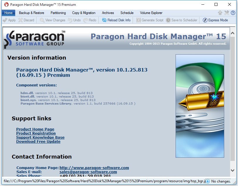 paragon hard disk manager 16 support