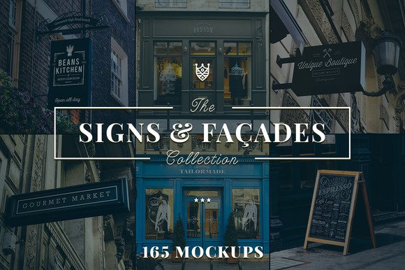 CreativeMarket - 165 Signs &amp; Facades Collection