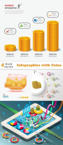 Vectors - Infographics with Coins