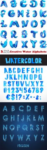 Vectors - Creative Water Alphabets