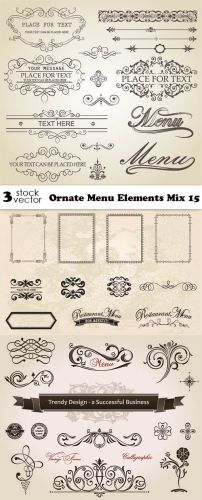 Vectors - Ornate Menu Elements Mix 15