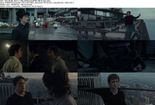 The Walk 2015 720p HDRip 850MB MkvCage