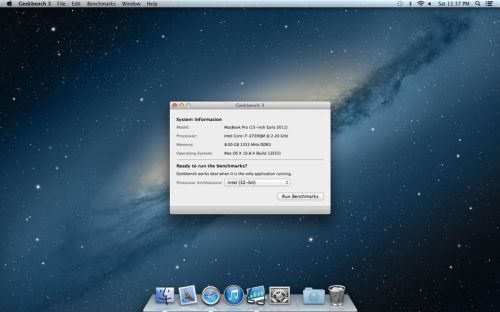 GeekBench v3.3.4 (Mac OS X)