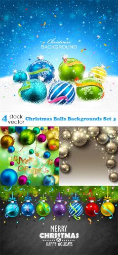 Vectors - Christmas Balls Backgrounds Set 3
