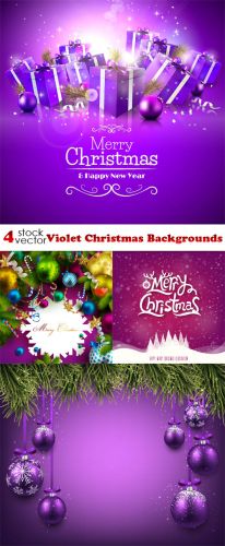 Vectors - Violet Christmas Backgrounds