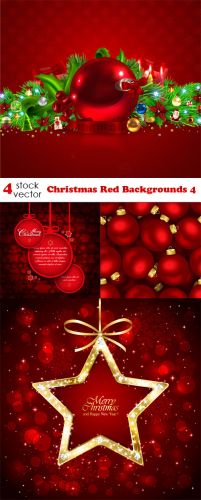 Vectors - Christmas Red Backgrounds 4